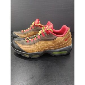 Nike Air Max 95 Men Size 14 Brown Red Yellow Lace Up Athletic Sneakers Shoes